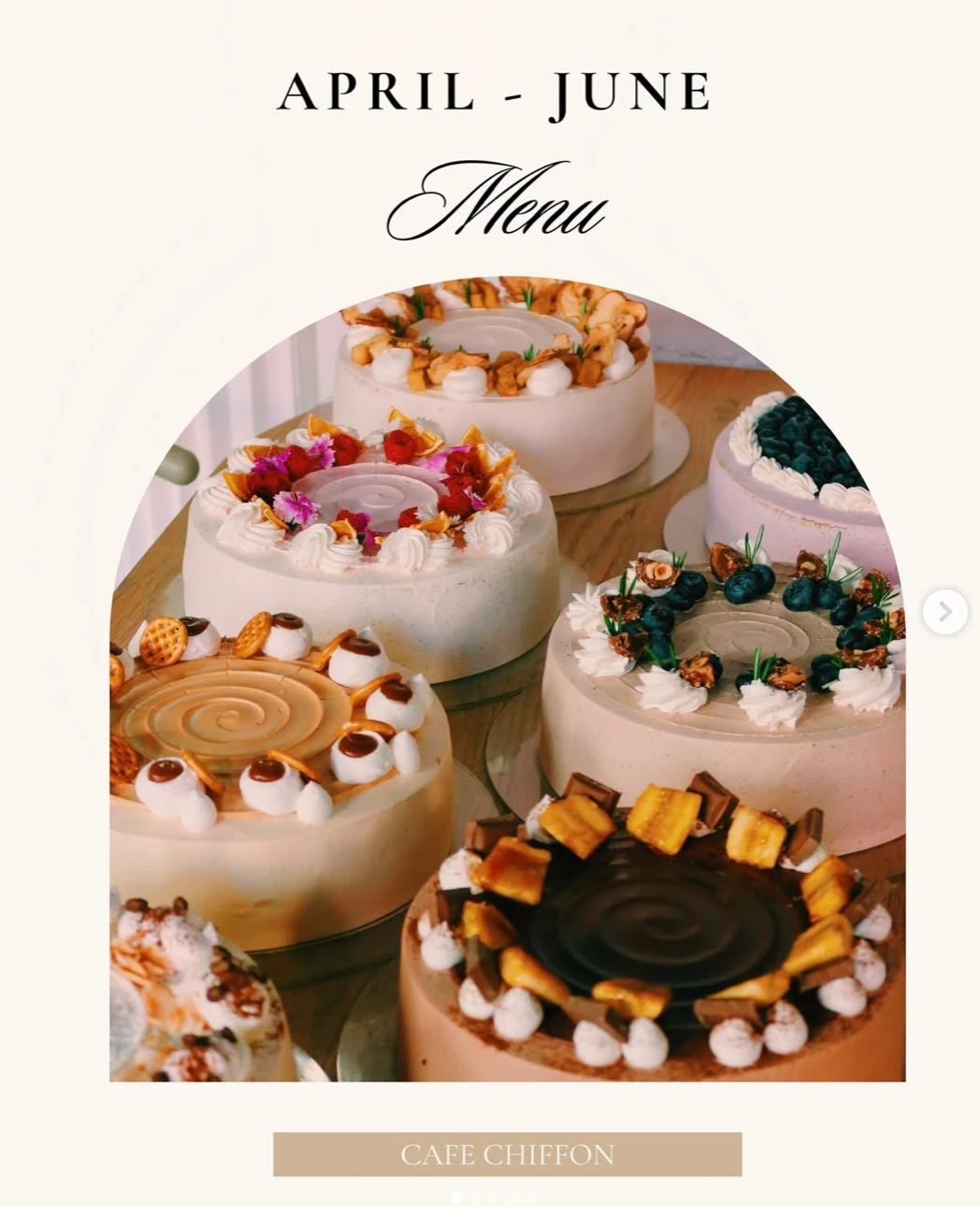 Seasonal layer cakes from the Café Chiffon April–June menu