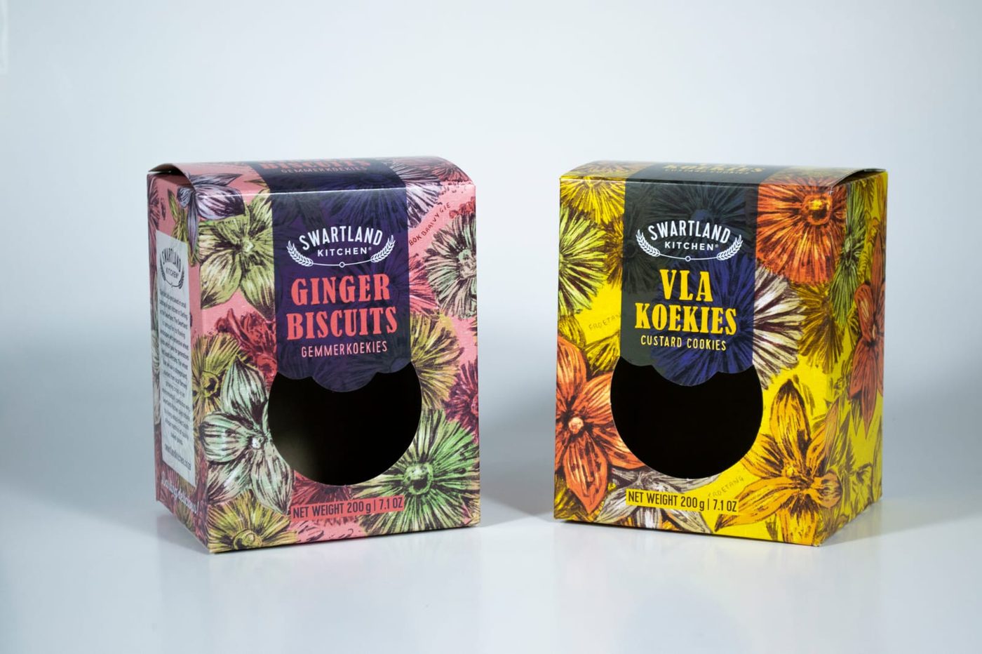 Full-colour printed window cartons for Swartland Kitchen