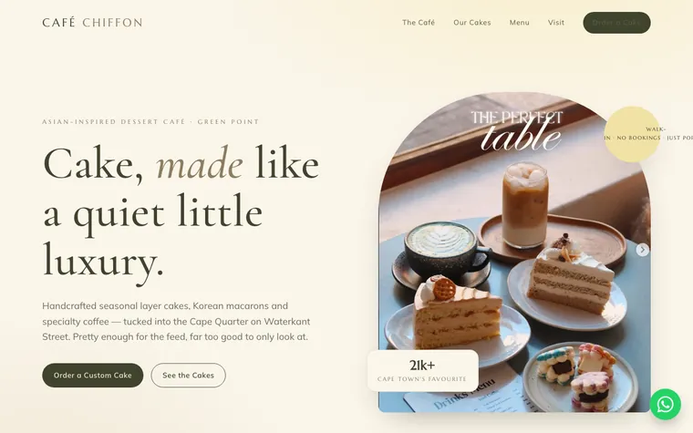 Café Chiffon website preview