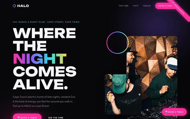 HALO nightclub website preview